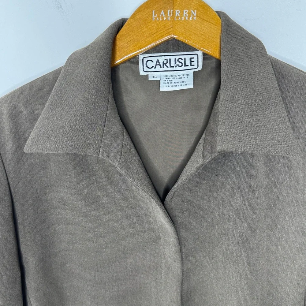 Vintage Carlisle Brown‎ Blazer tie back Size 14